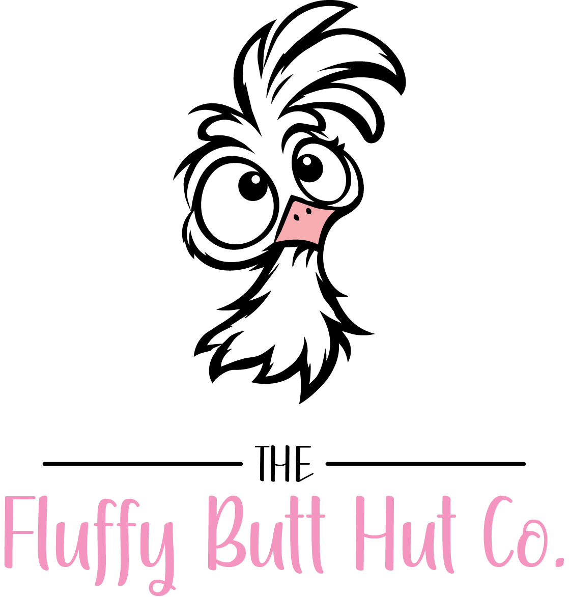 Fluffy But Hut Co Logo - White